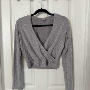 Twik Gray Long Sleeve Wrap Top